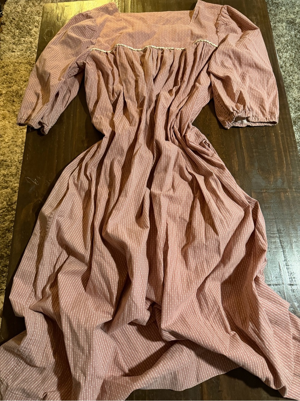 Vintage Women’s Pink Patterned Nightgown- XL